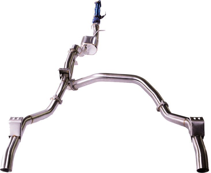 4WD Performance Exhaust – full stainless-steel system showcasing premium build quality