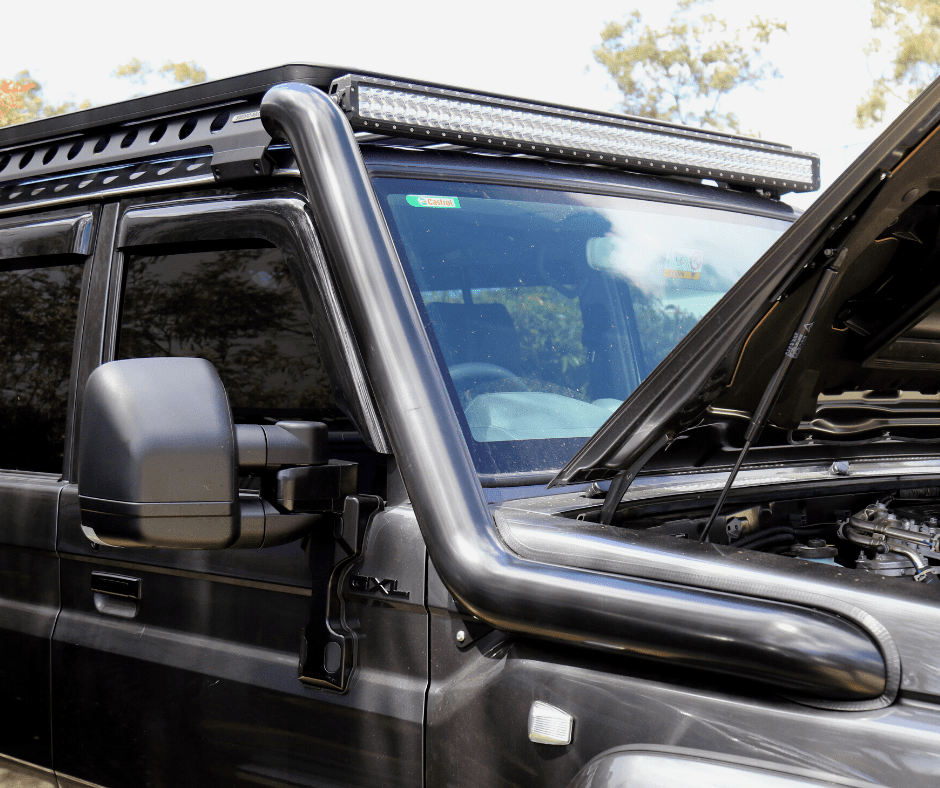 Torqit Stainless Steel Snorkel fitted on 70 Series LandCruiser