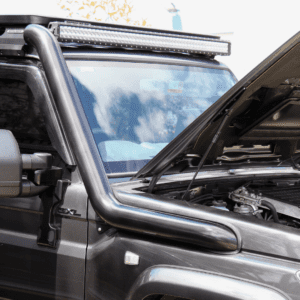 Toyota LandCruiser 79 Series with Torqit 4 inch stainless snorkel fitted