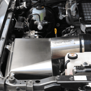 Stainless steel performance airbox installed in engine bay