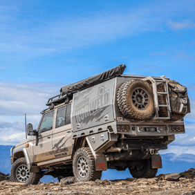 Norweld 4WD Build with aftermarket tray and canopy on rugged terrain