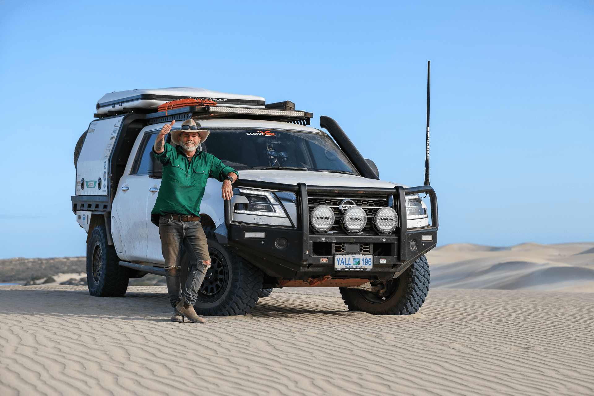 Y62 Nissan Patrol with Torqit Stainless Steel Snorkel & Airbox on sand dunes