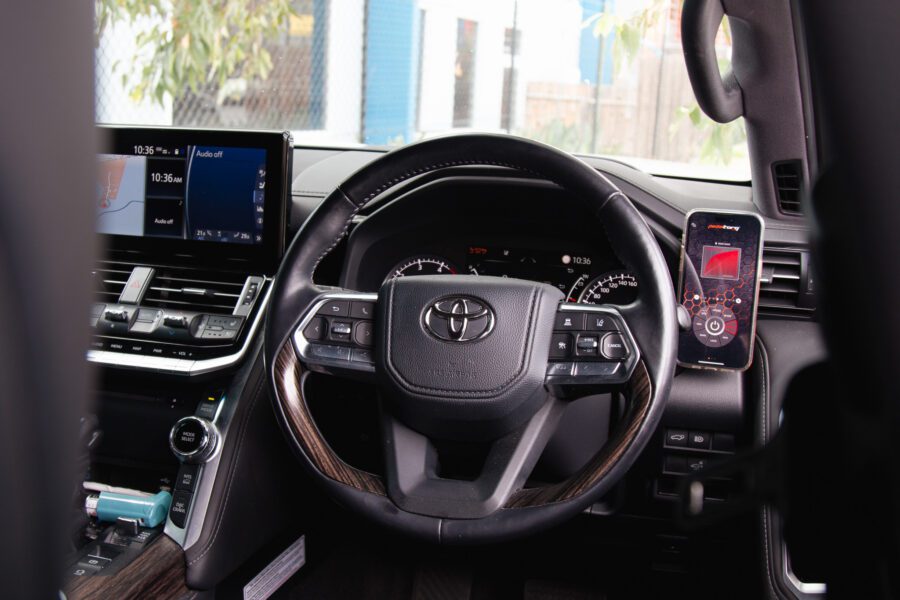 Toyota LandCruiser LC300 steering wheel and dashboard