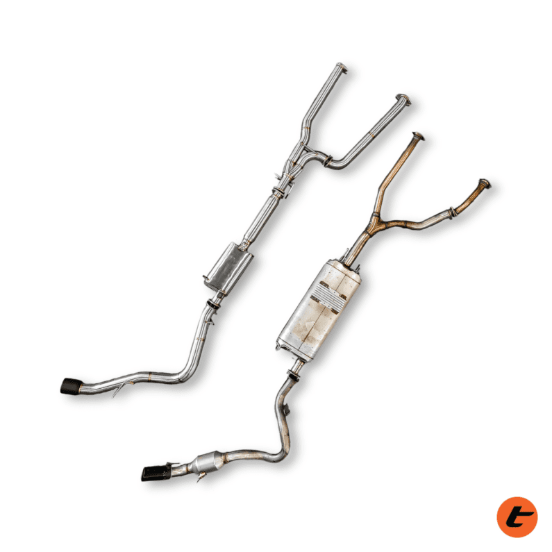 3″ Twin Into Single Side Exit CAT Back Performance EXHAUST: for Tundra 3.5L V6 Petrol - Image 2