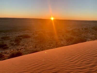 4WD Off-Road Adventure in the Simpson Desert at Sunset
