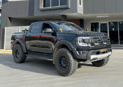 Black Ford Raptor BRAPTA parked outside Torqit Performance Centre.